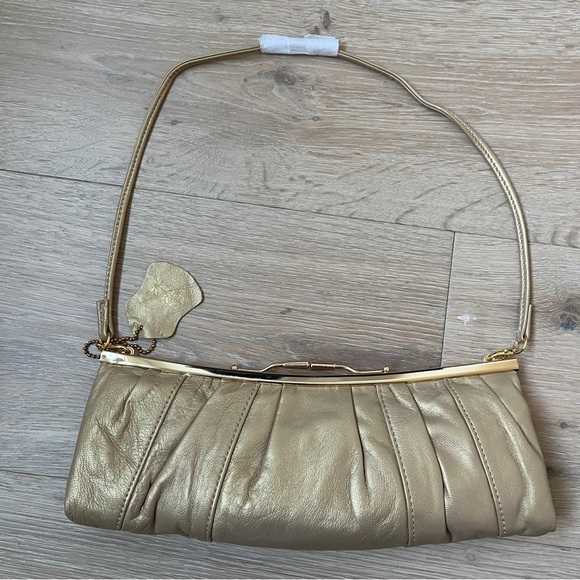 New Solas Vintage Lambskin Leather clutch gold chain evening purse bag *I18 - Picture 2 of 8